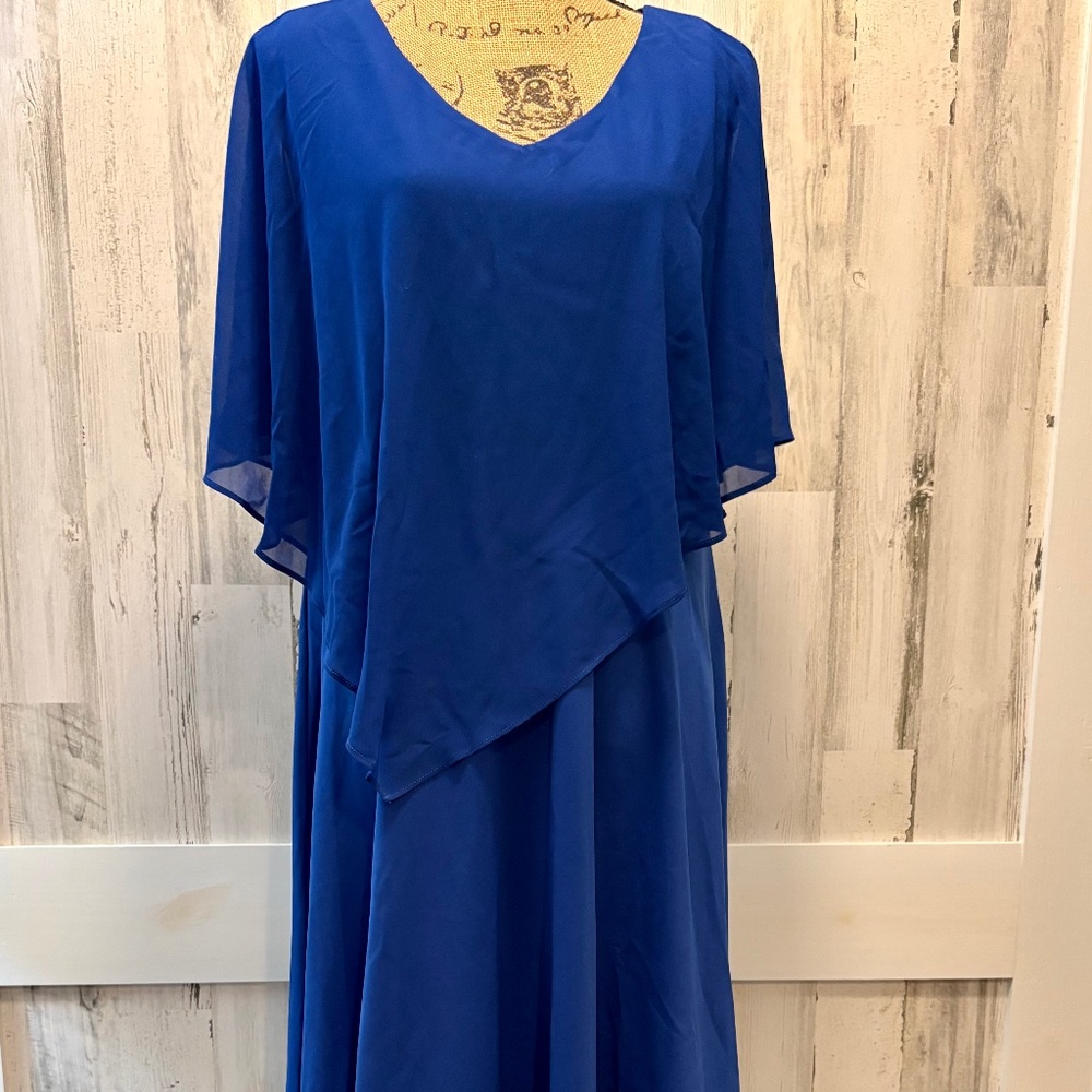 KIM CURVY DRESS -SIZE 16W ROYAL BLUE - NWT